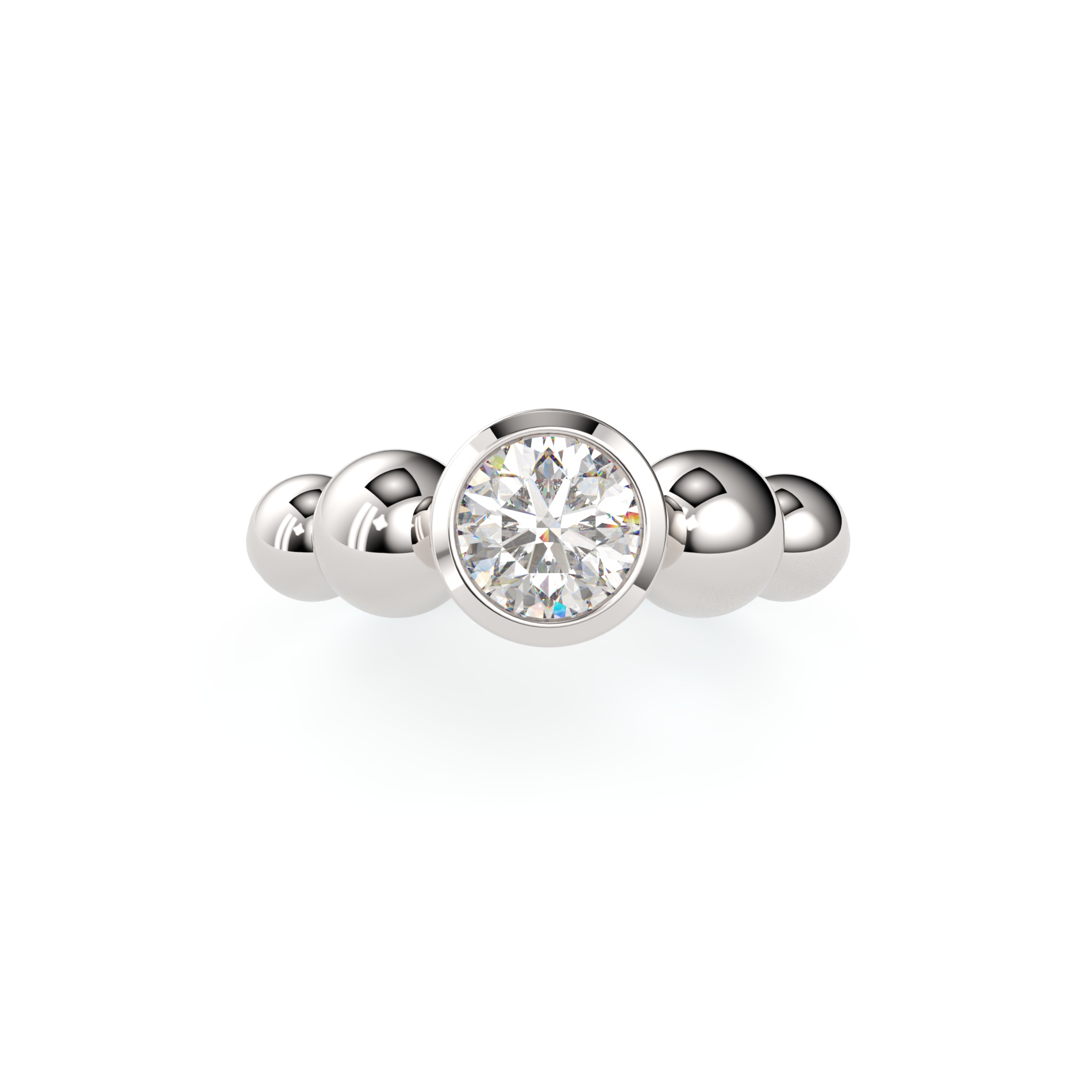 Engagement designer ring with a 5.5 mm diamond — view 3