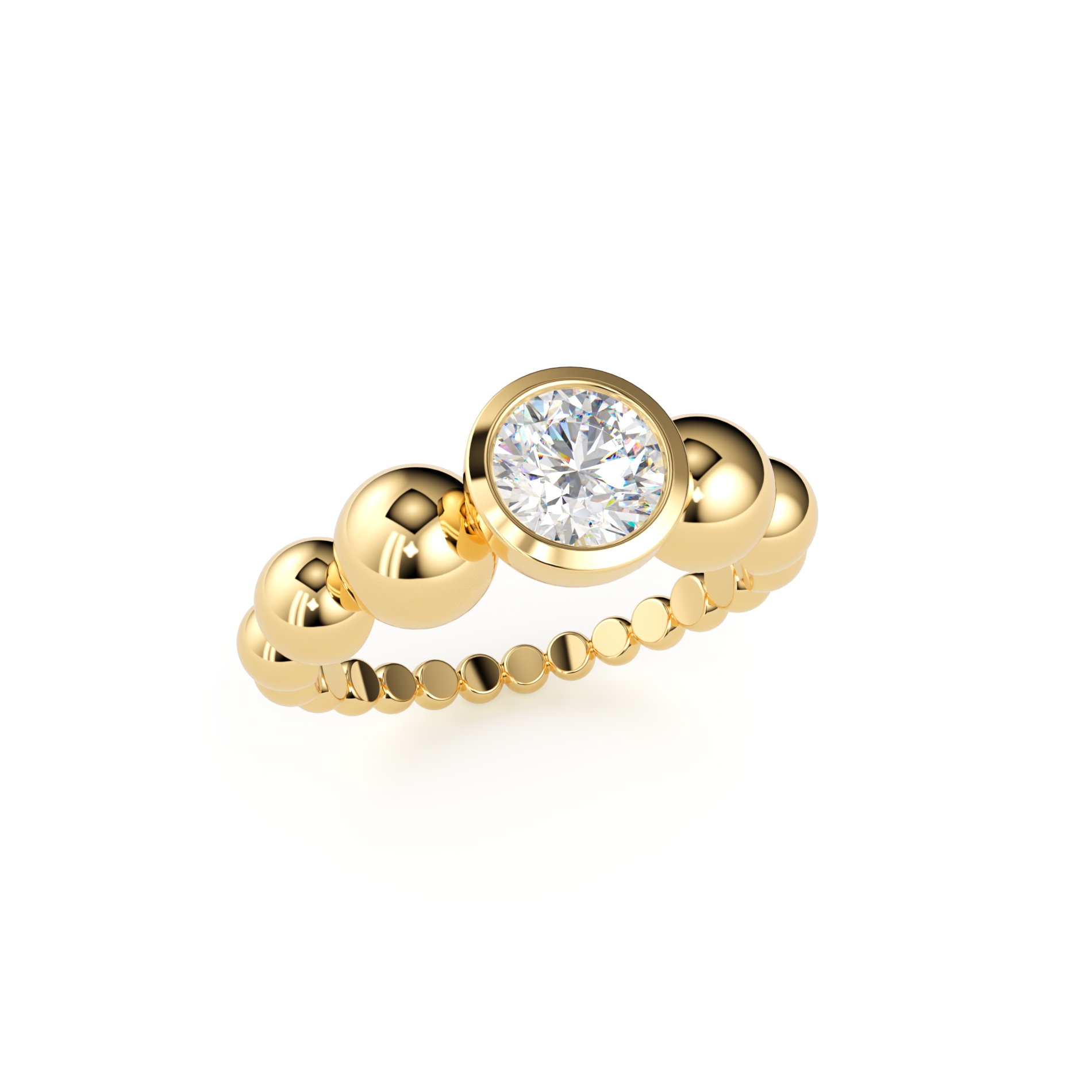 Engagement designer ring with a 5.5 mm diamond — view 2