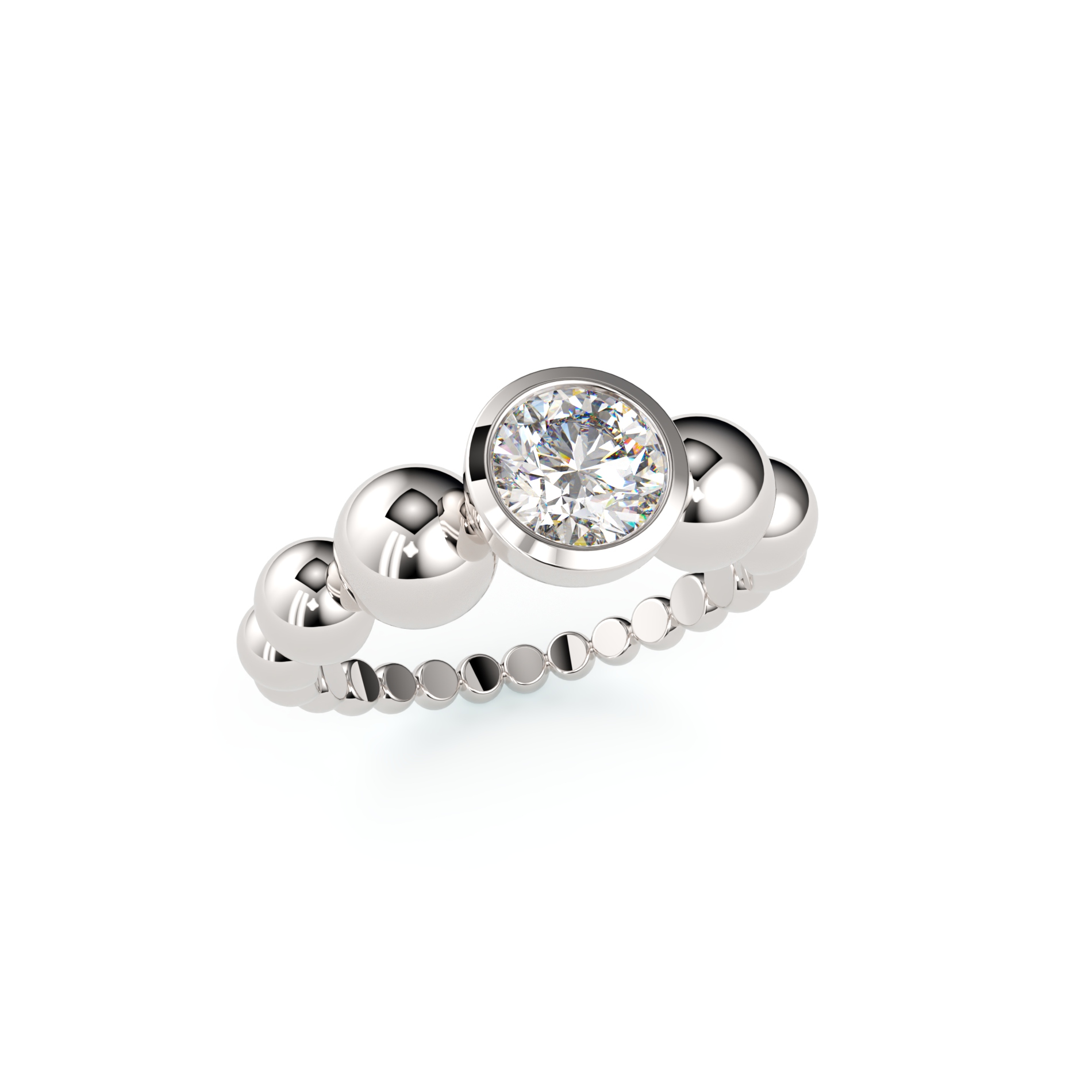 Engagement designer ring with a 5.5 mm diamond — view 1