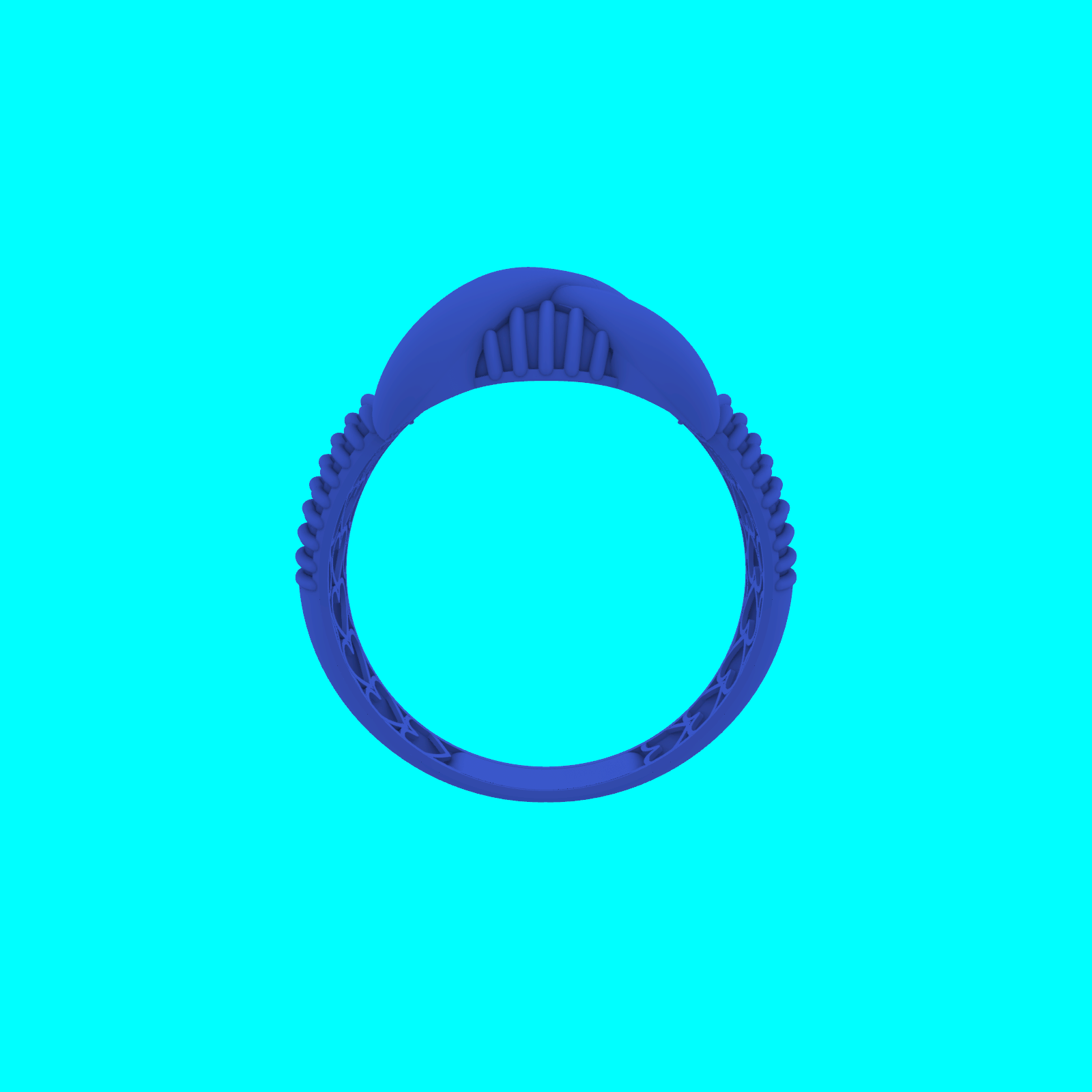 Wide Domed Ring with Woven X Design — view 3