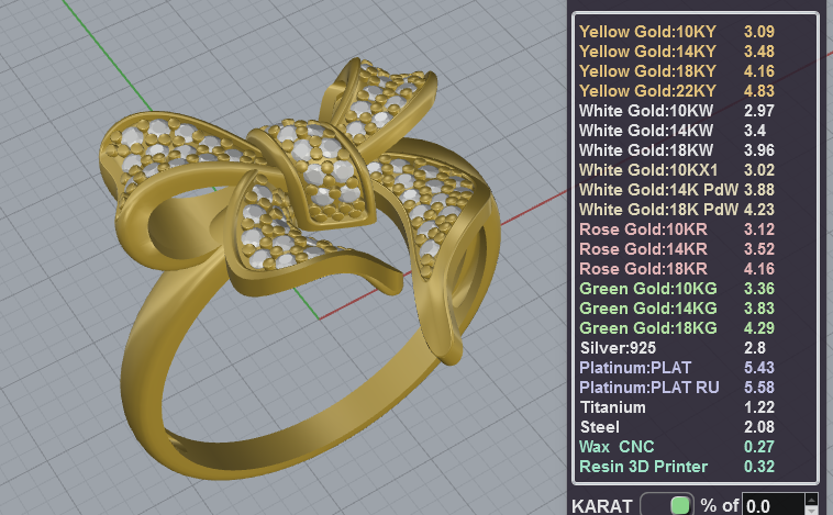Pavé Bow Ring – Production-Ready Jewelry CAD Model — view 6