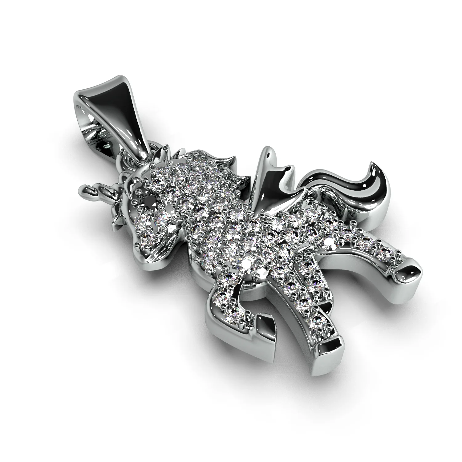 Pony pendant with gems — view 5