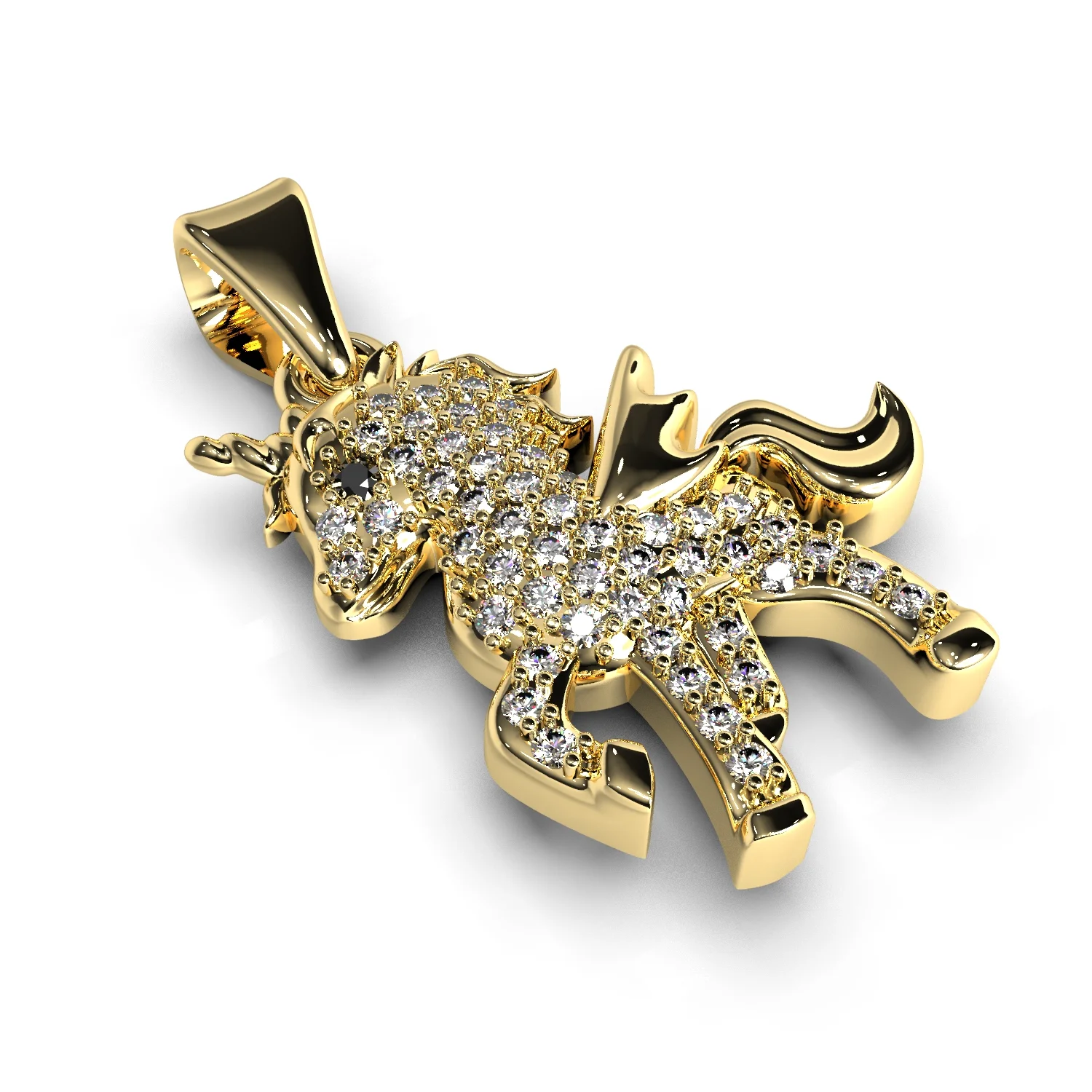 Pony pendant with gems — view 6