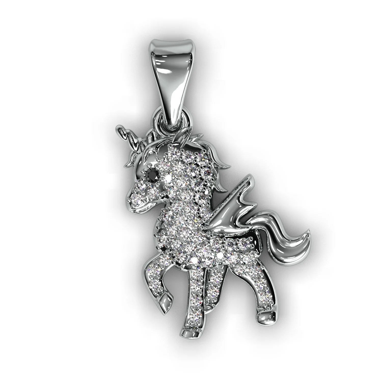 Pony pendant with gems — view 2