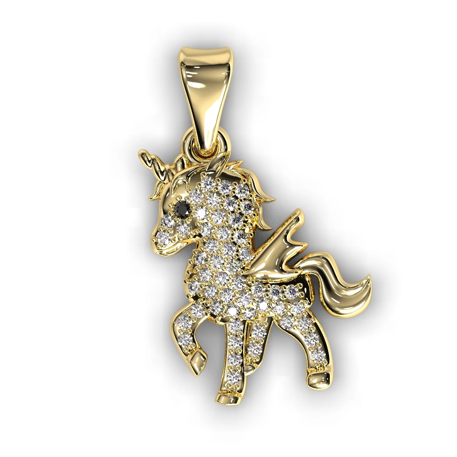 Pony pendant with gems — view 3