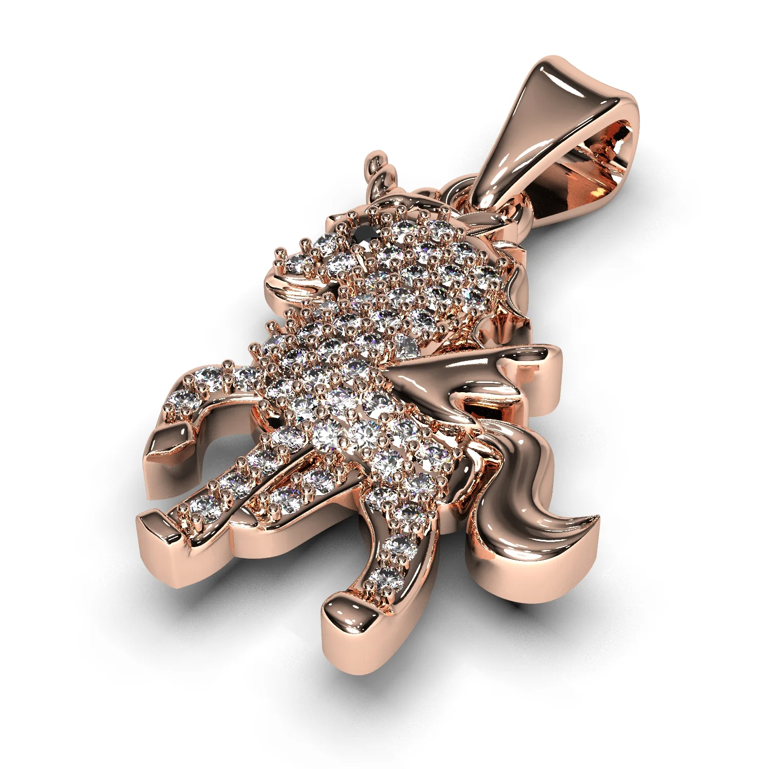 Pony pendant with gems — view 7