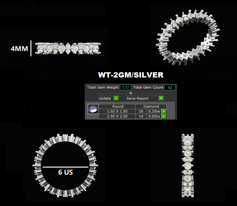 Premium Eternity Band Ring 3D Print CAD Model — view 7