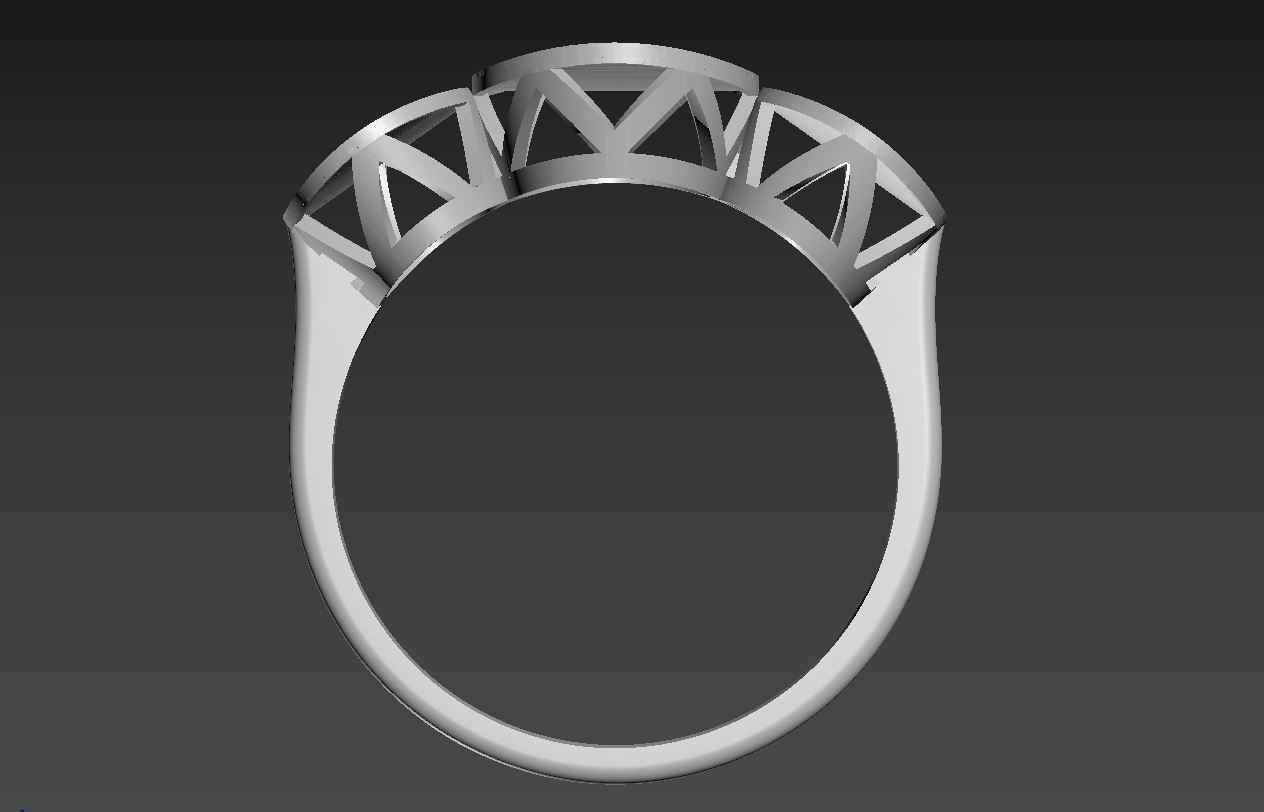 Triple Oval Disc Ring 3D Print Model 79 — view 8