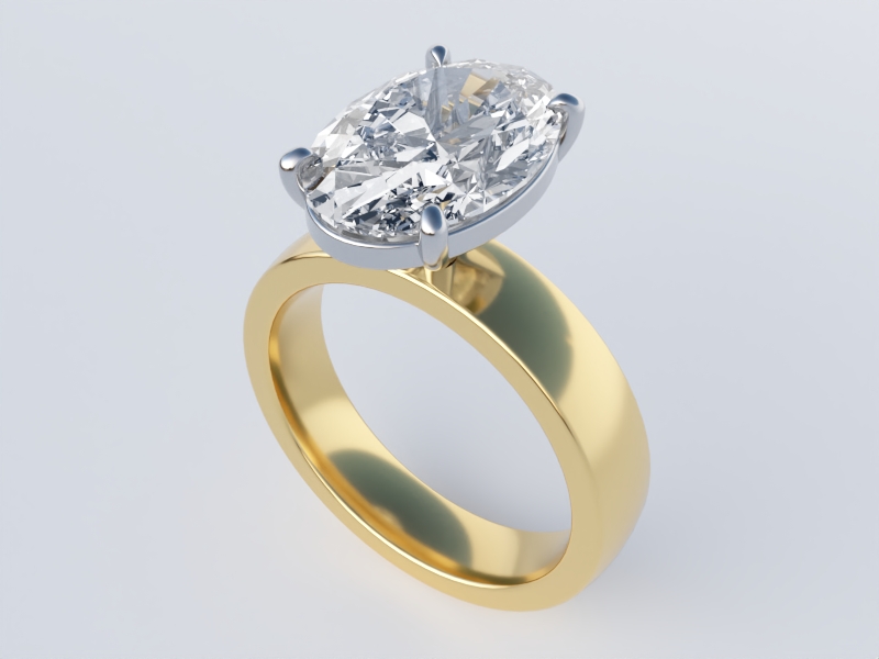 Ready for Production Simple Wide Two Tone Band for a large Oval