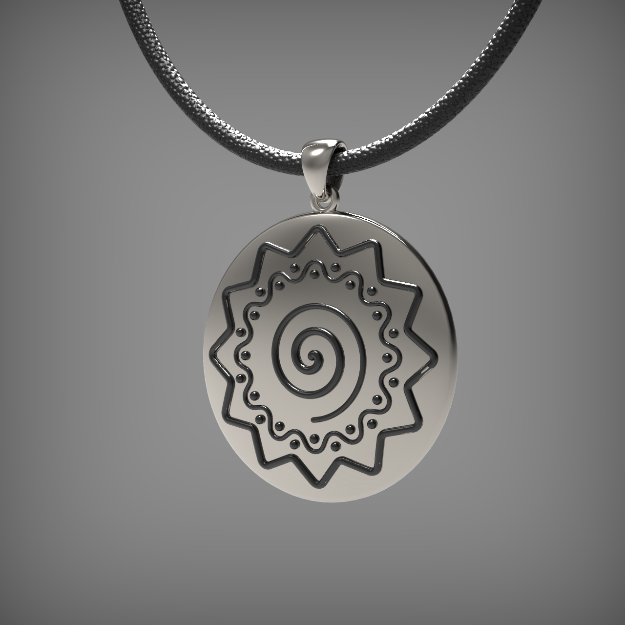 Amulet pendant with a spiral 3D print model