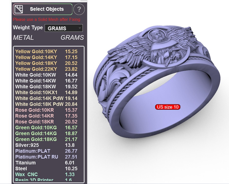 Ornate Archangel Guardian Band Ring — view 7