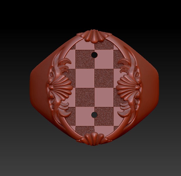Ornate Chess Queen Piece Signet Ring — view 7