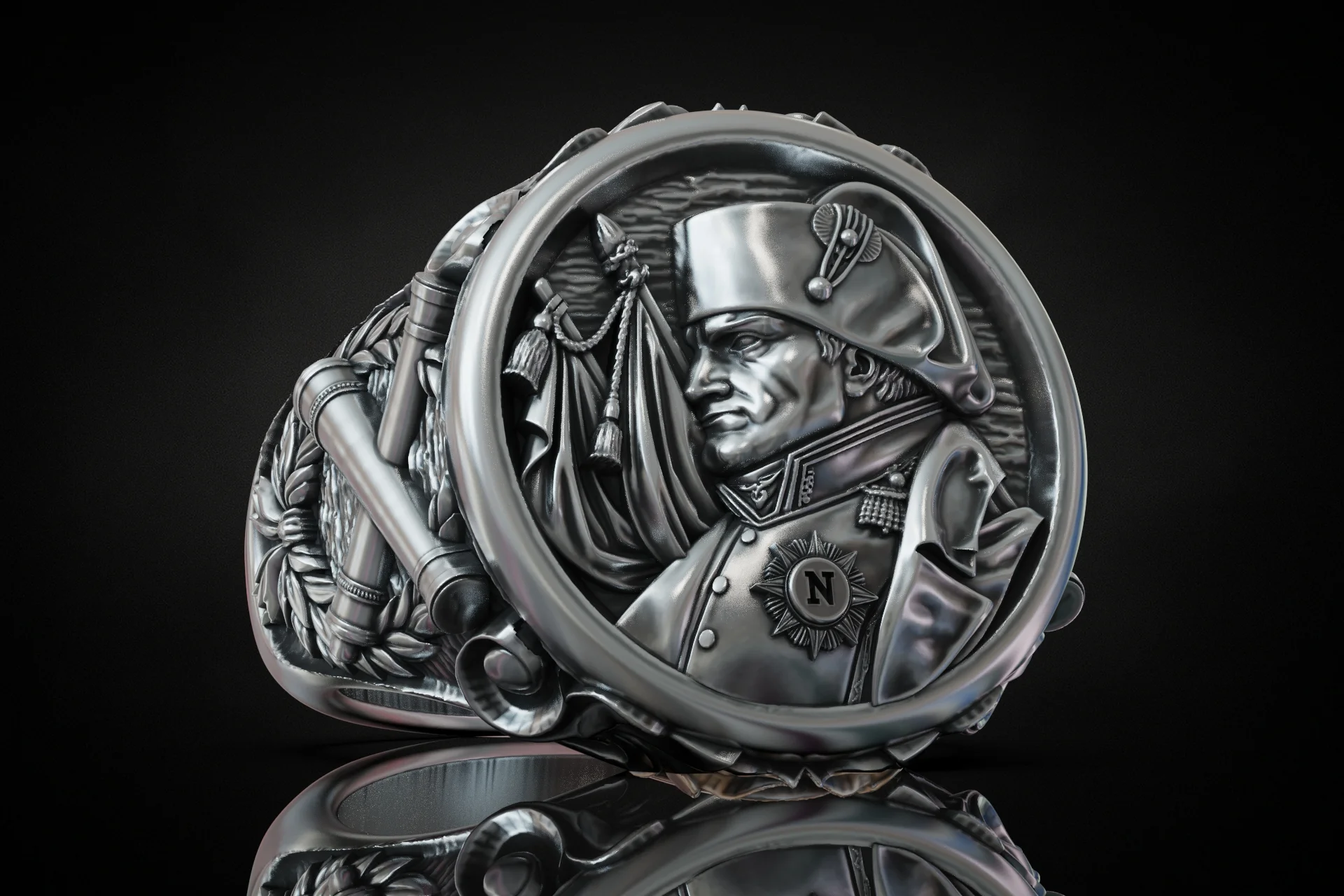 Napoleon Bonaparte Military Signet Ring — view 2