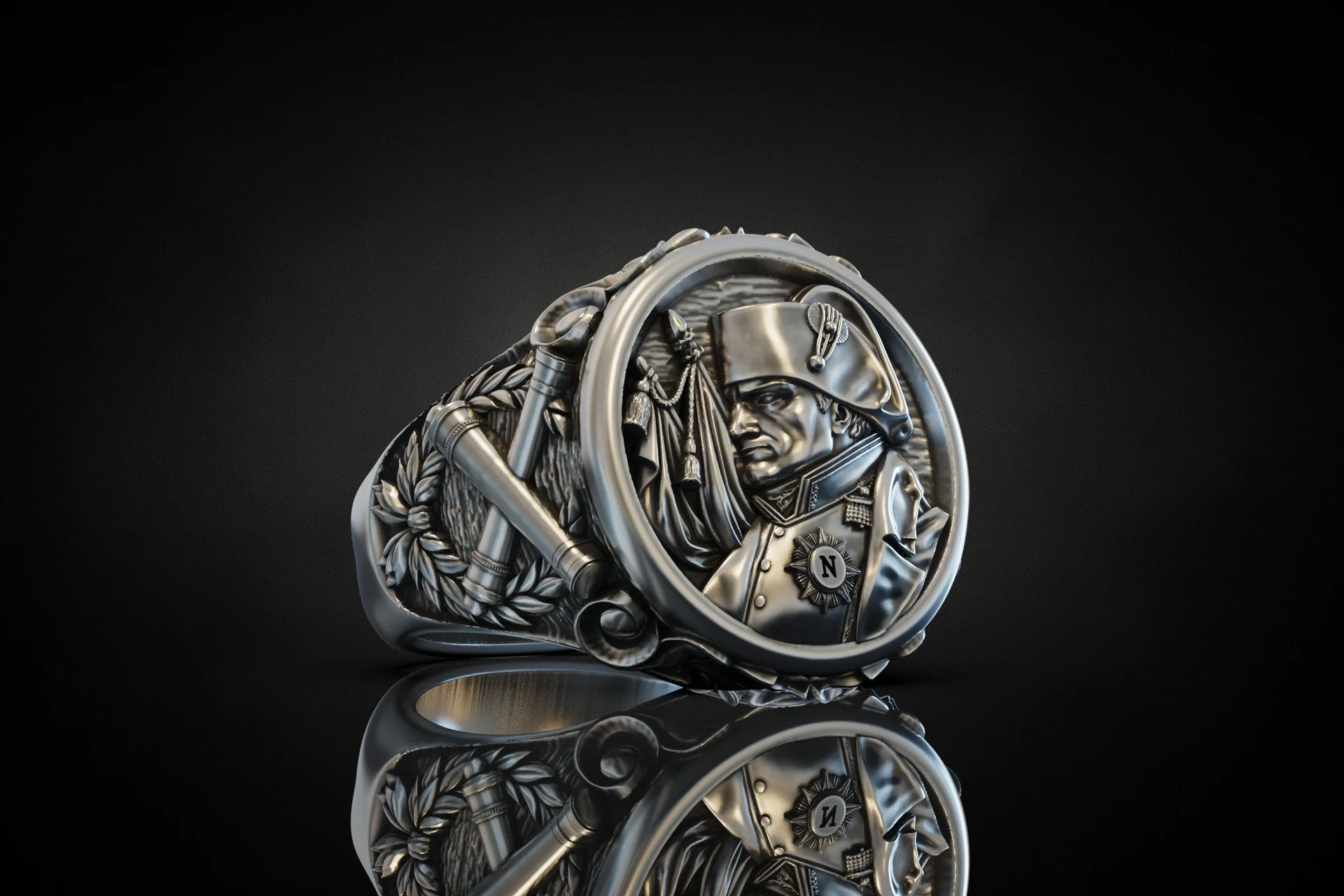 Napoleon Bonaparte Military Signet Ring — view 3