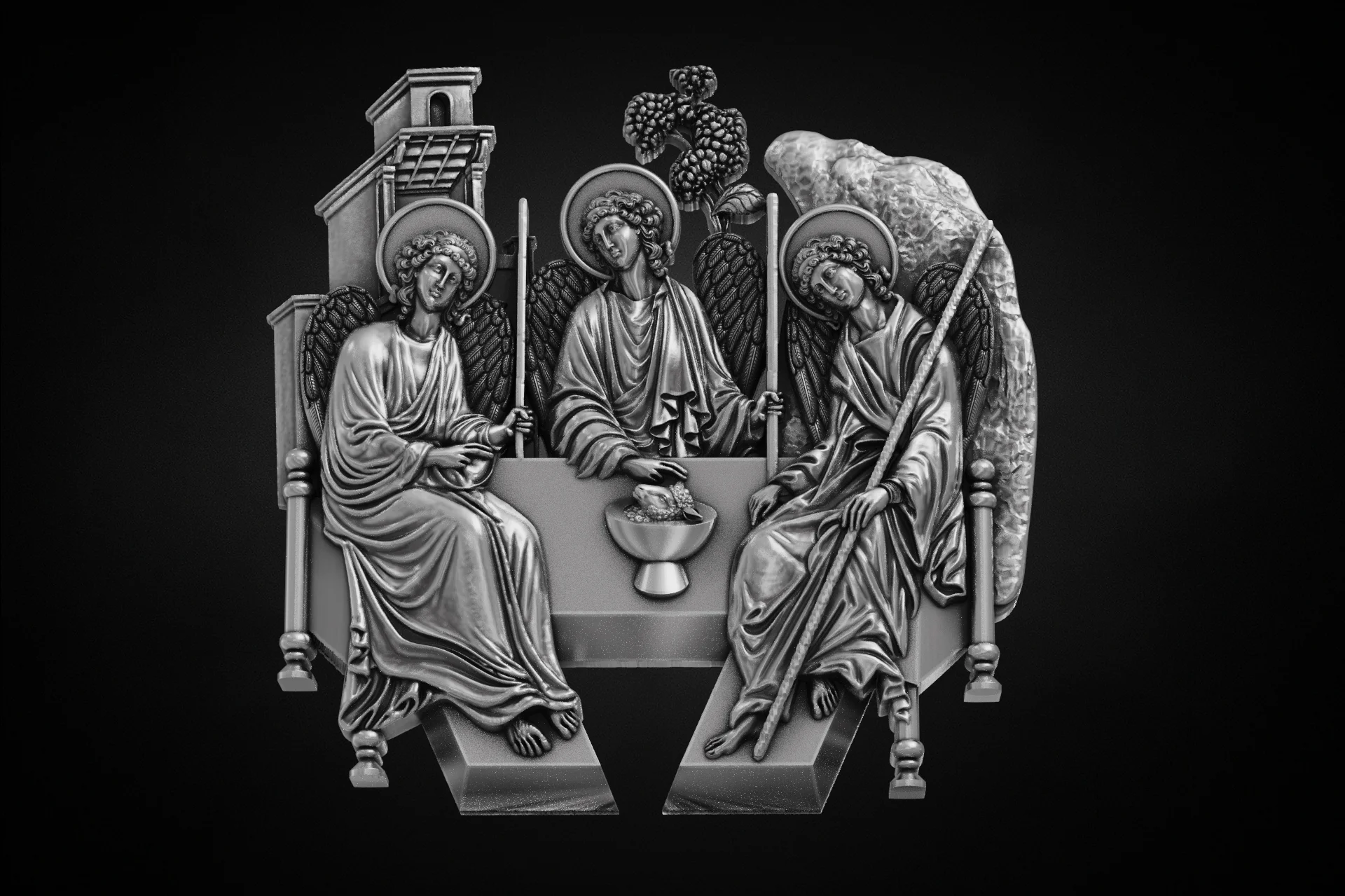 Orthodox Holy Trinity Icon Pendant — view 2