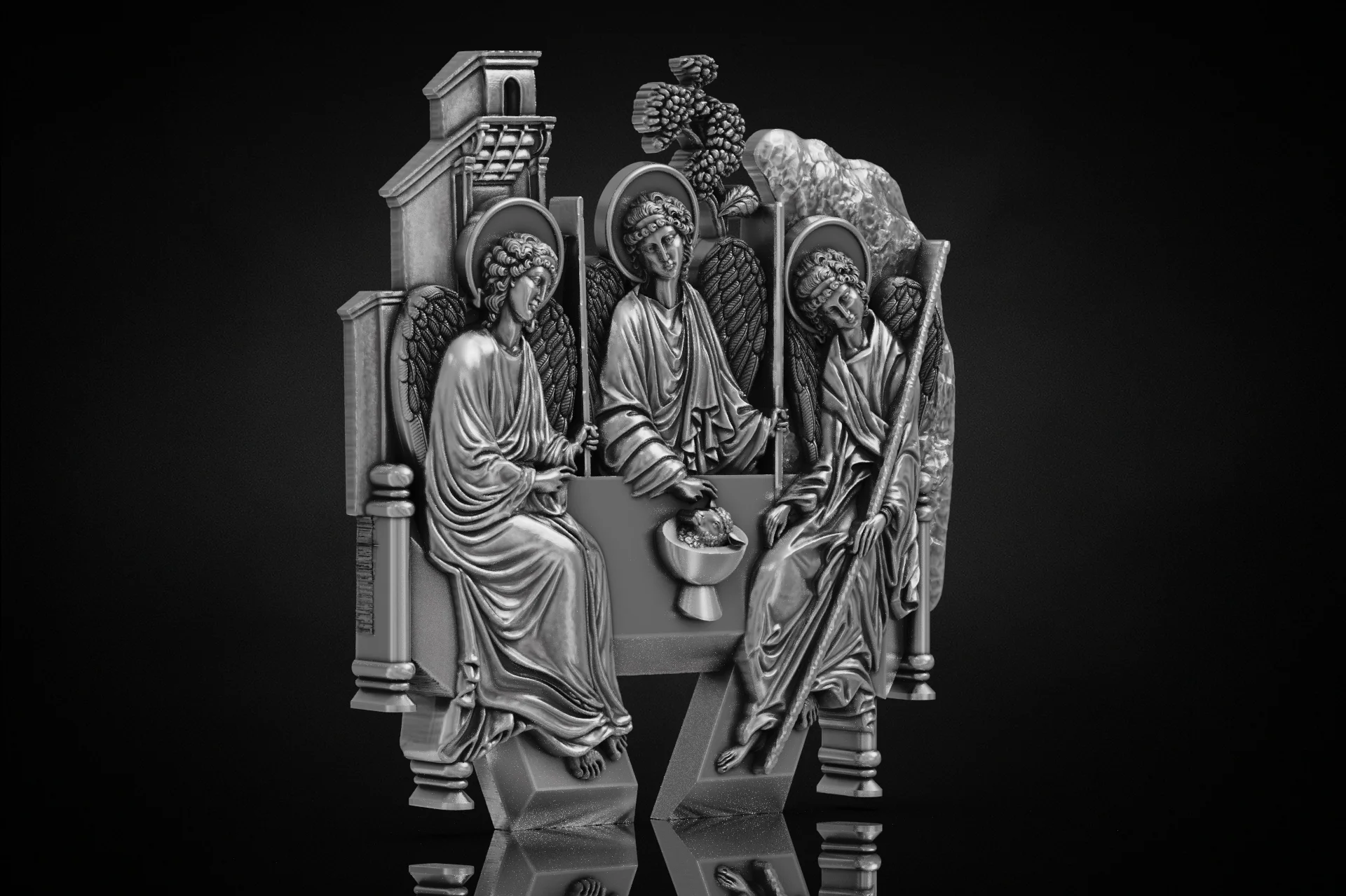 Orthodox Holy Trinity Icon Pendant — view 3