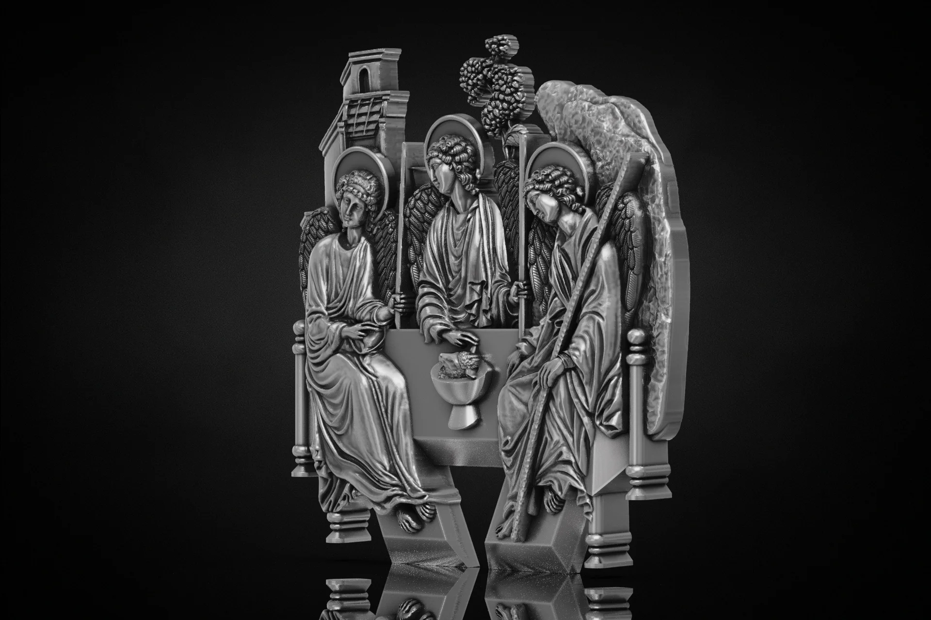 Orthodox Holy Trinity Icon Pendant — view 4