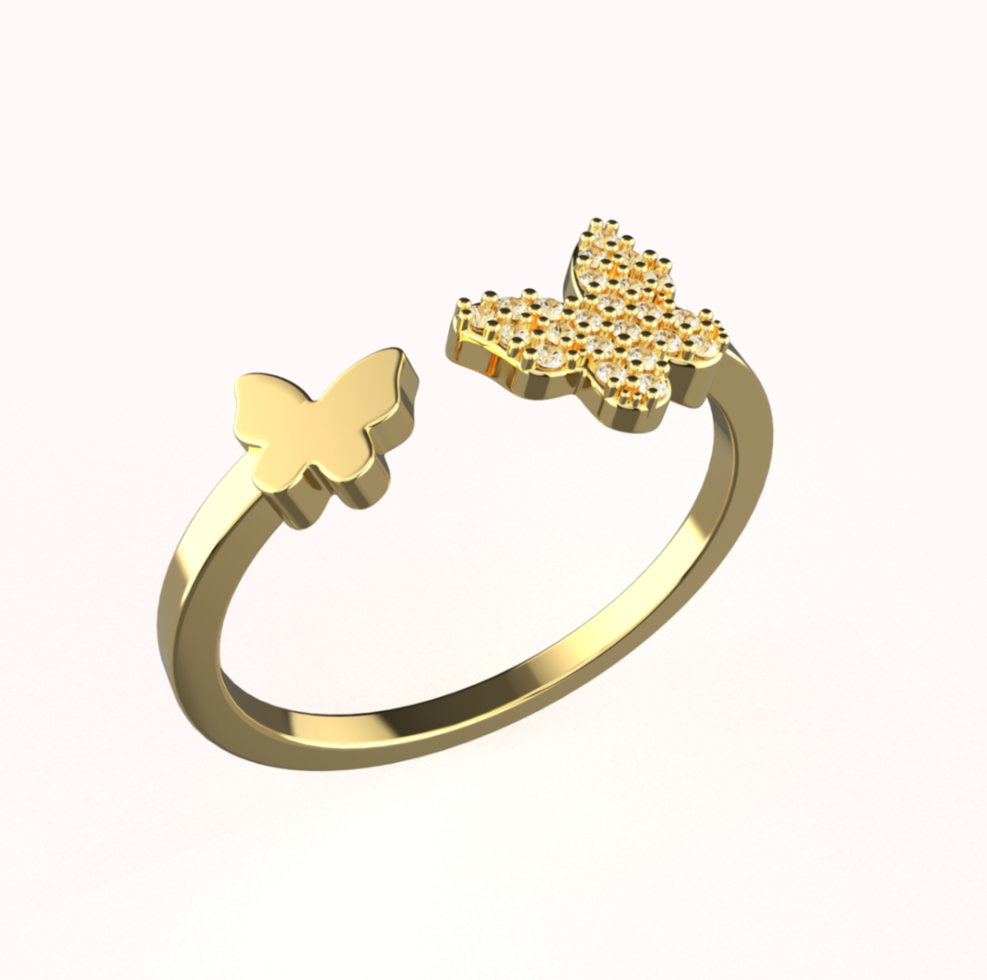 Ring butterfly with diamonds 0.9 mm — view 4