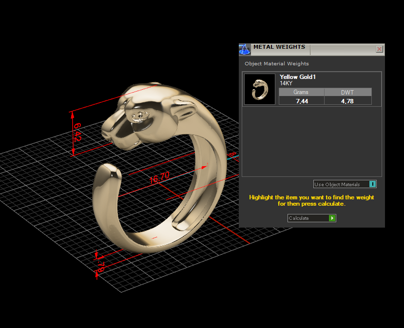Sculptural Panther Bypass Ring — view 6