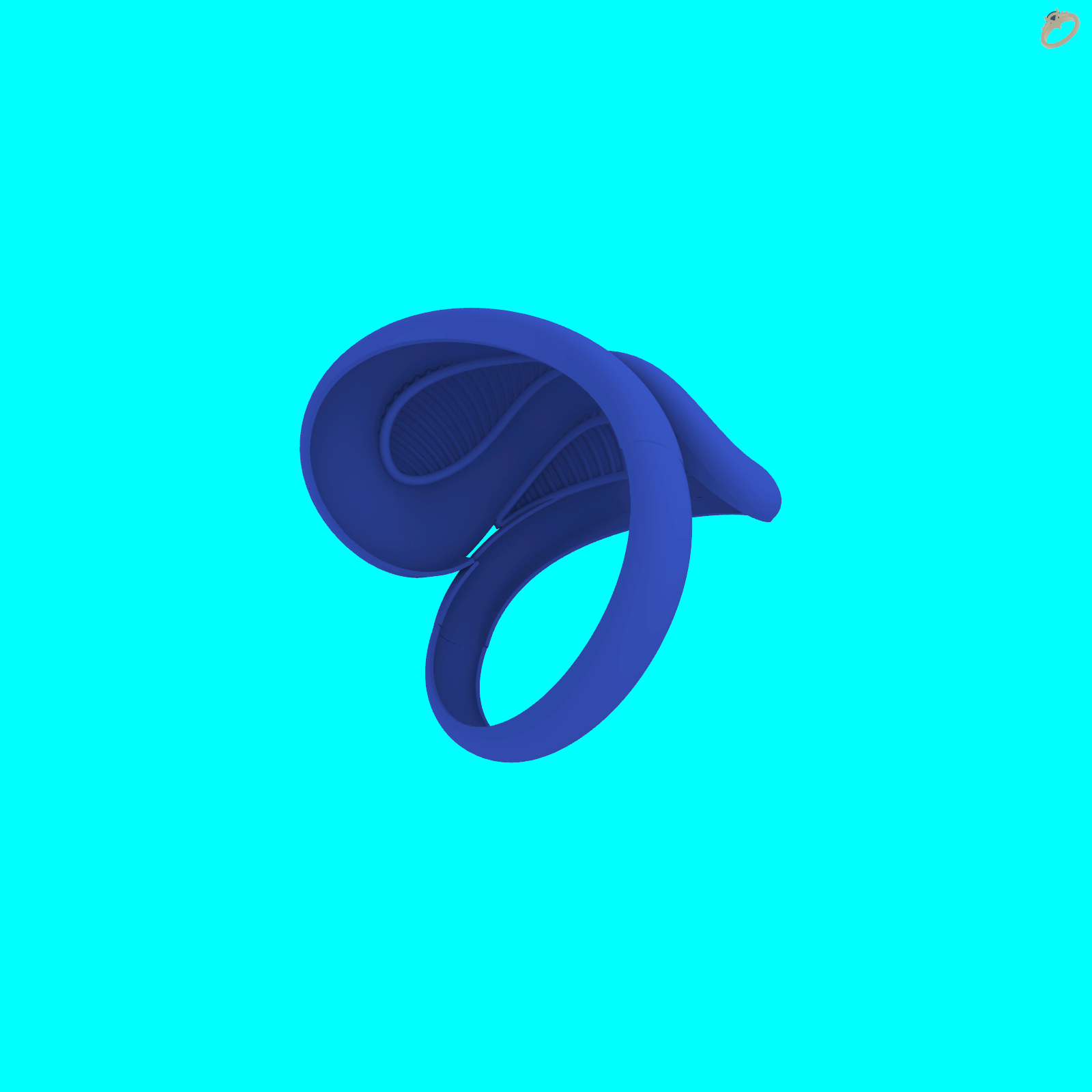 Buy Sculptural Ribbed Overlapping Ring CAD Jewelry — view 6