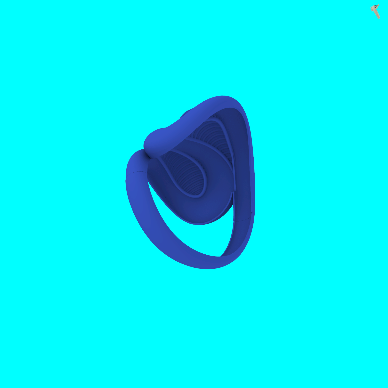 Buy Sculptural Ribbed Overlapping Ring CAD Jewelry — view 7