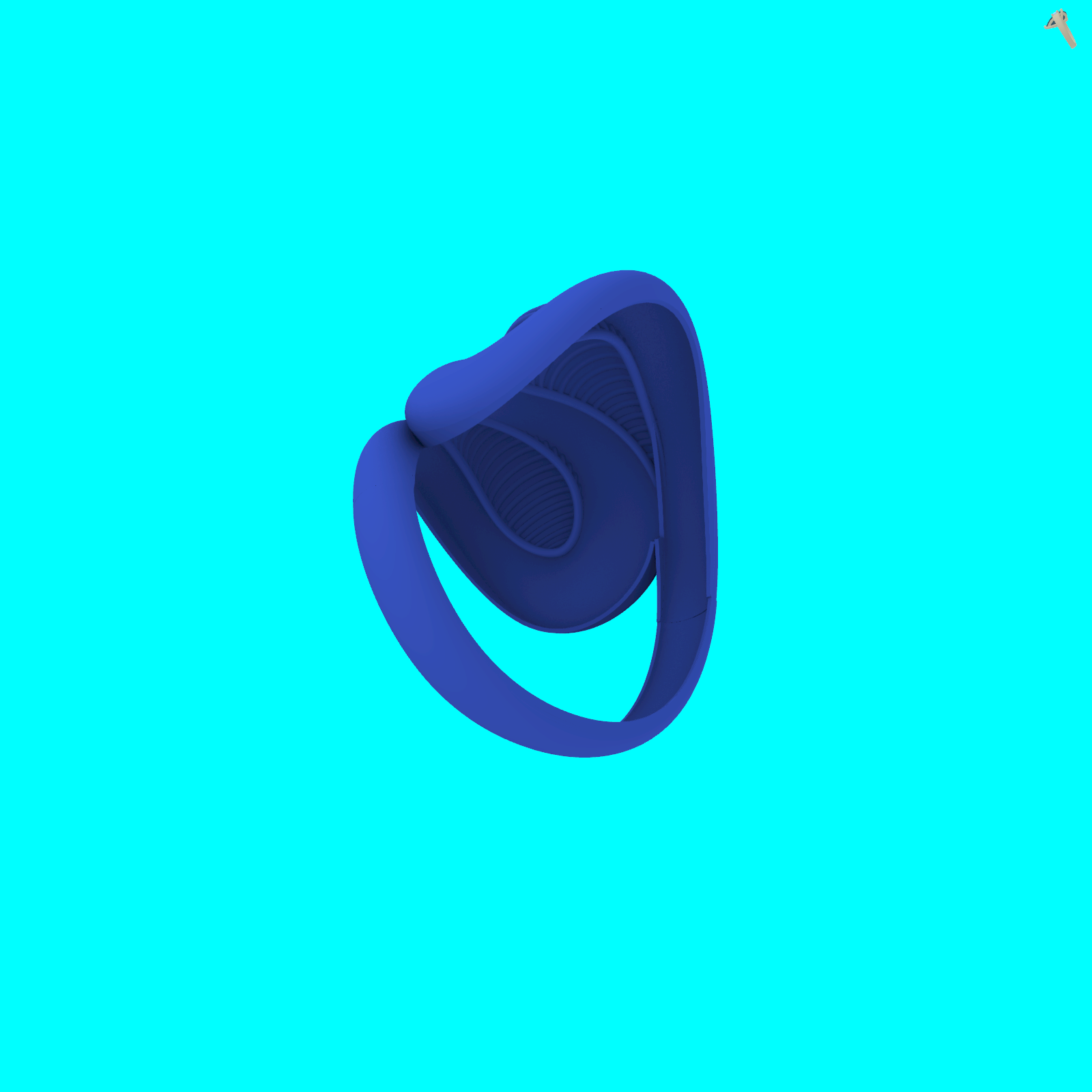Buy Sculptural Ribbed Overlapping Ring CAD Jewelry — view 5