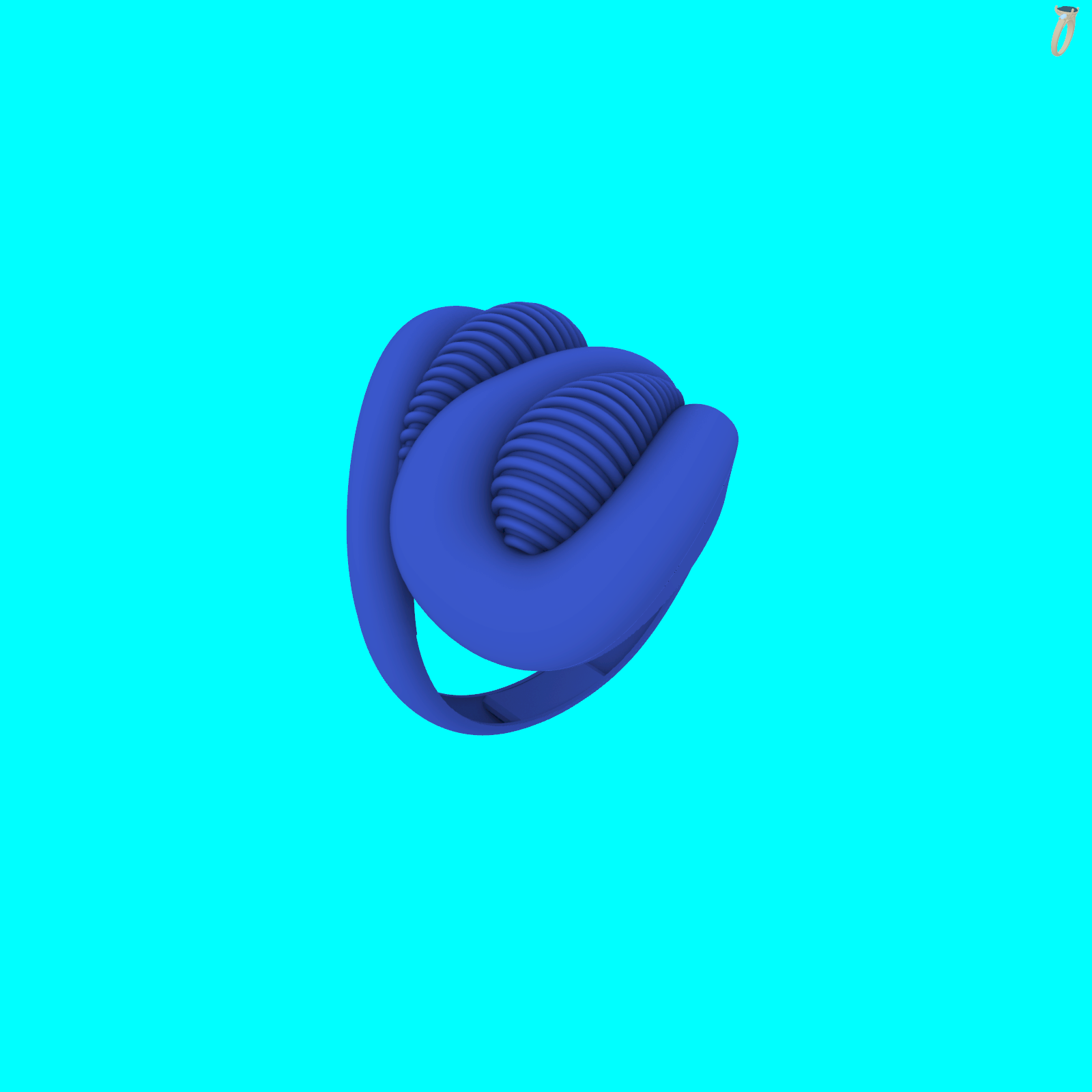 Buy Sculptural Ribbed Overlapping Ring CAD Jewelry
