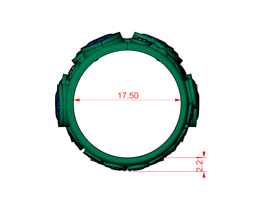 Multi-Gem Wide Band Openwork Ring — view 3