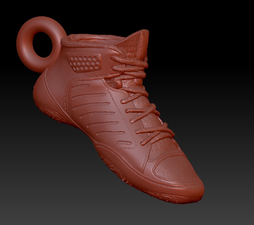 Detailed High-Top Wrestling Shoe Miniature Pendant — view 6