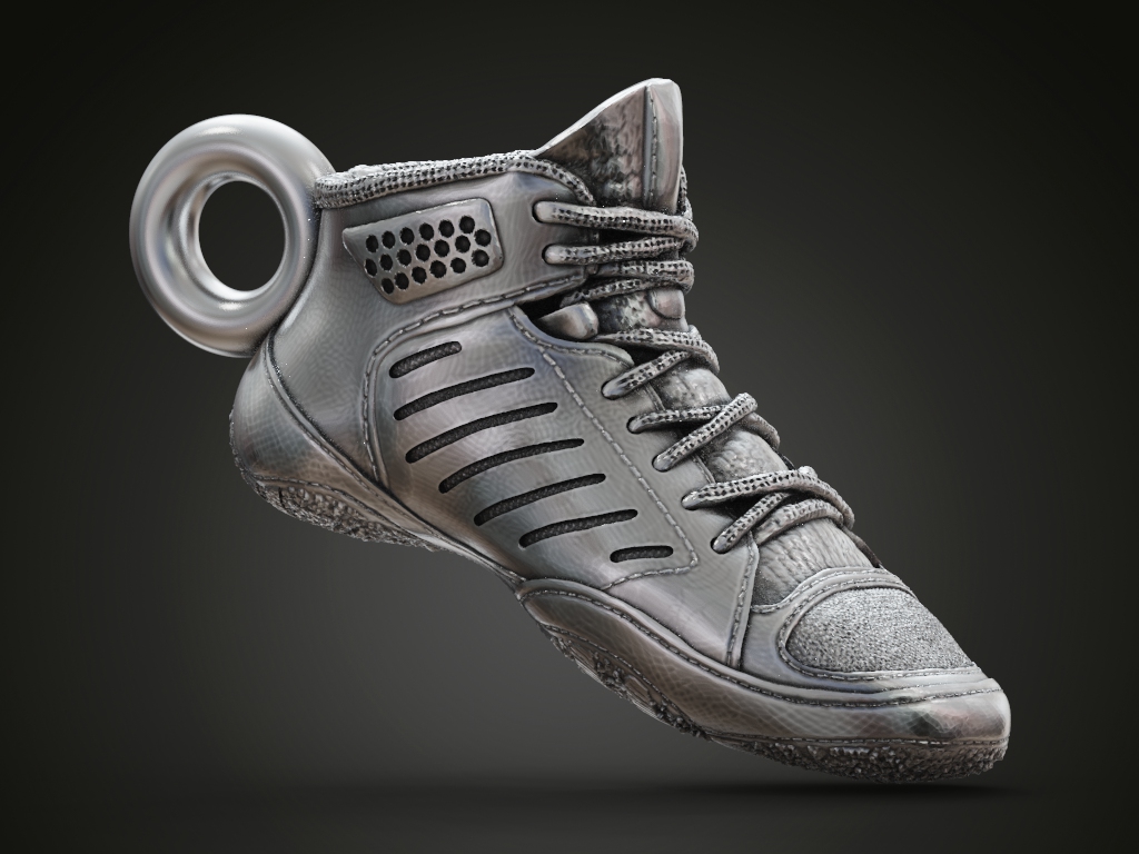 Detailed High-Top Wrestling Shoe Miniature Pendant