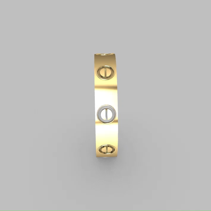 Modern Industrial Screw Motif Wedding Band Ring — view 8