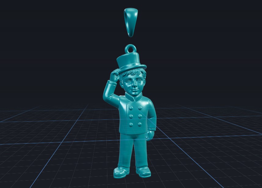 Vintage Style Bellhop Top Hat Man Pendant - chimney sweeper