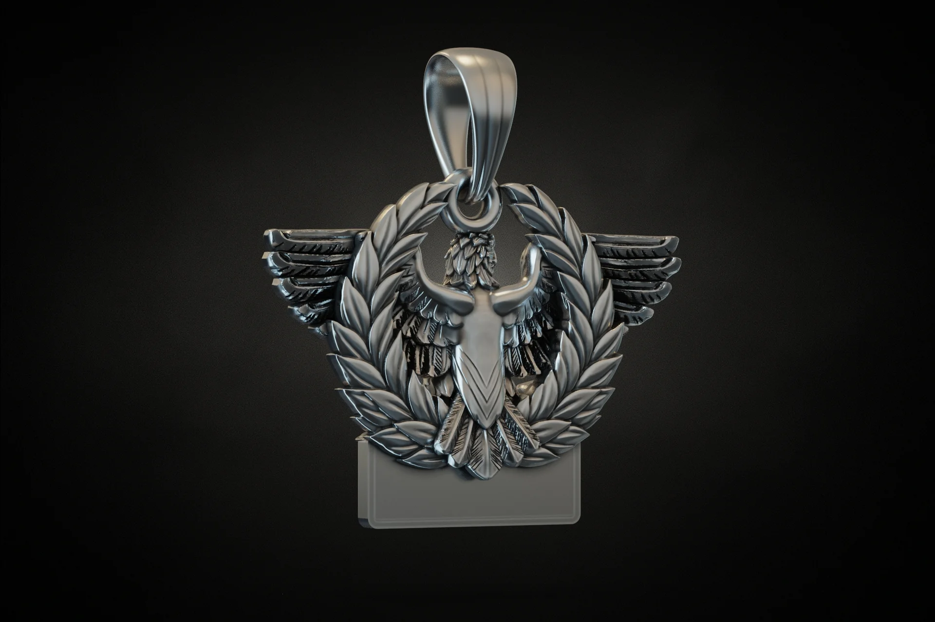 Roman Aquila Eagle SPQR Medallion Pendant — view 2