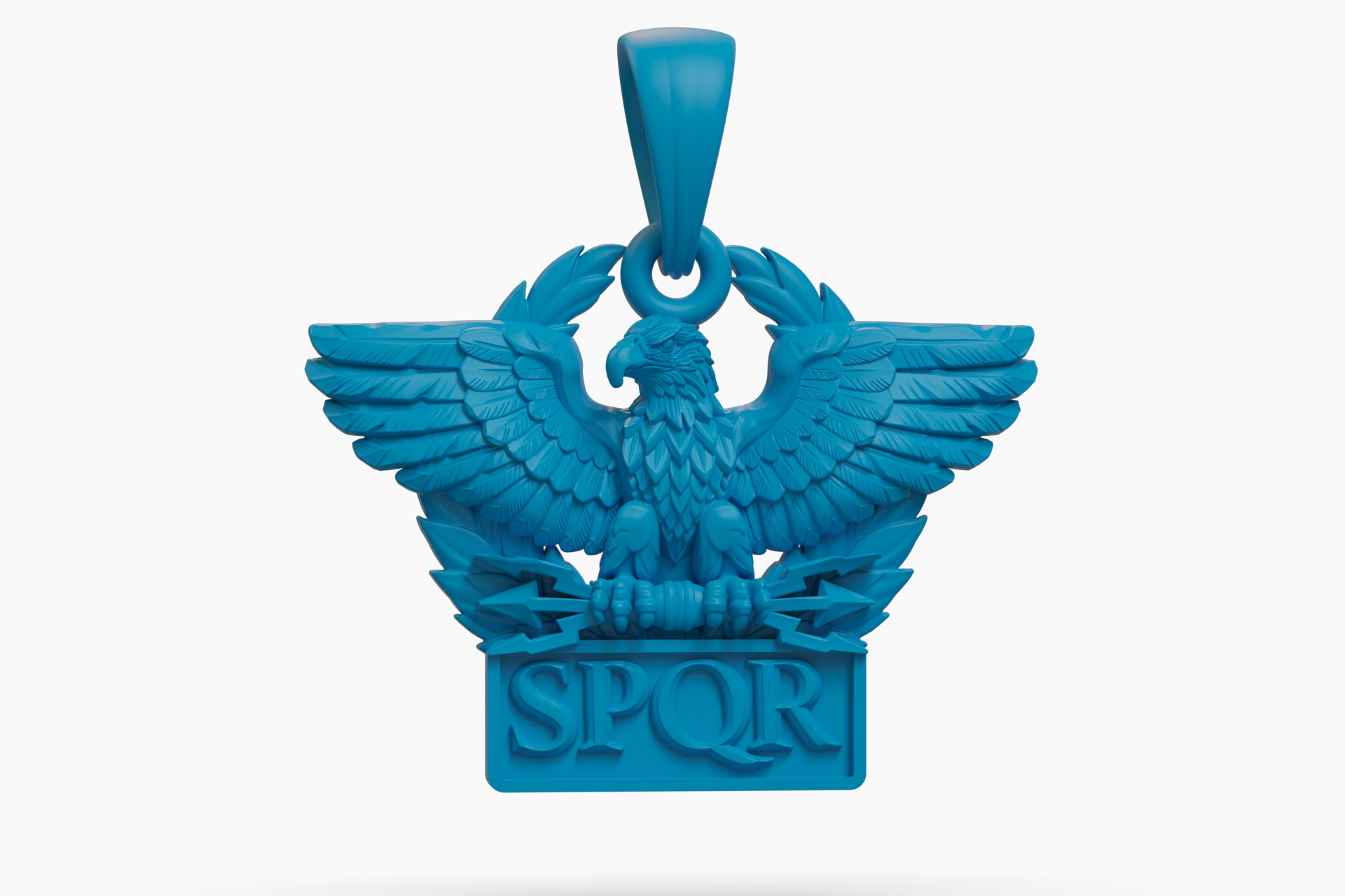 Roman Aquila Eagle SPQR Medallion Pendant — view 8