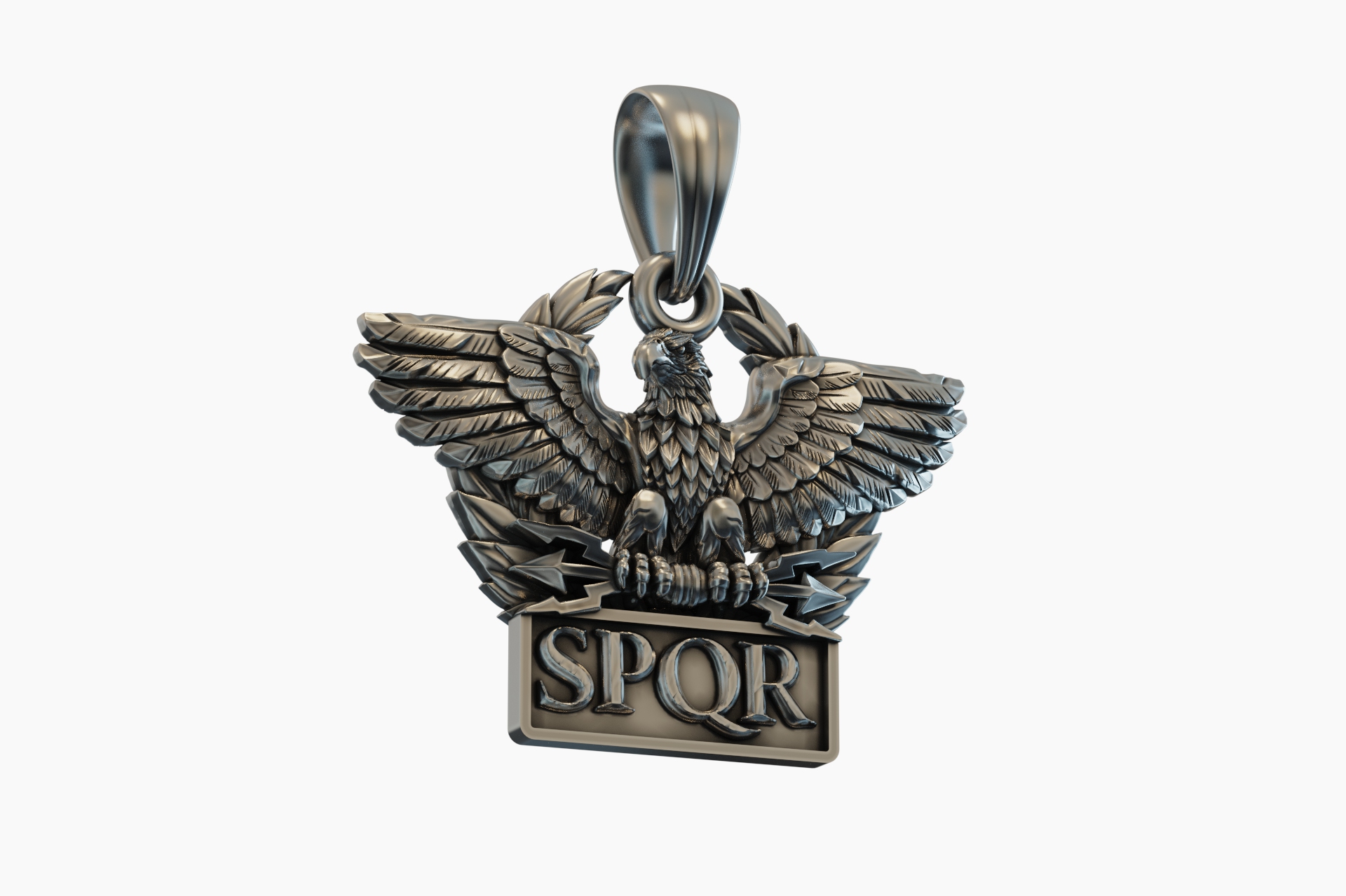Roman Aquila Eagle SPQR Medallion Pendant — view 7