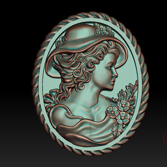 Elegant Girl Silhouette Pendant — view 2