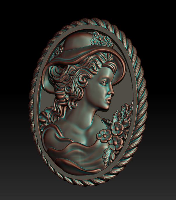 Elegant Girl Silhouette Pendant — view 5