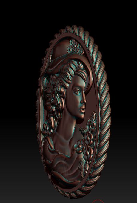 Elegant Girl Silhouette Pendant — view 6
