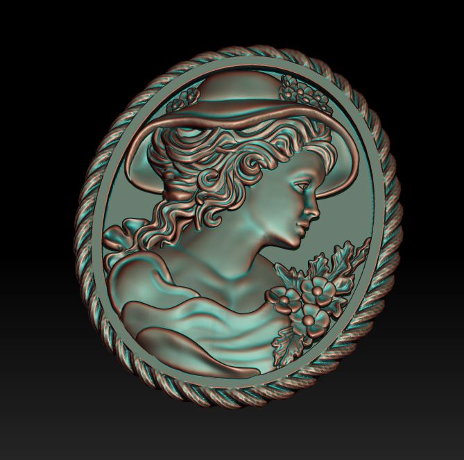 Elegant Girl Silhouette Pendant — view 3