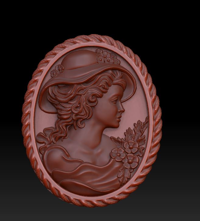 Elegant Girl Silhouette Pendant — view 4