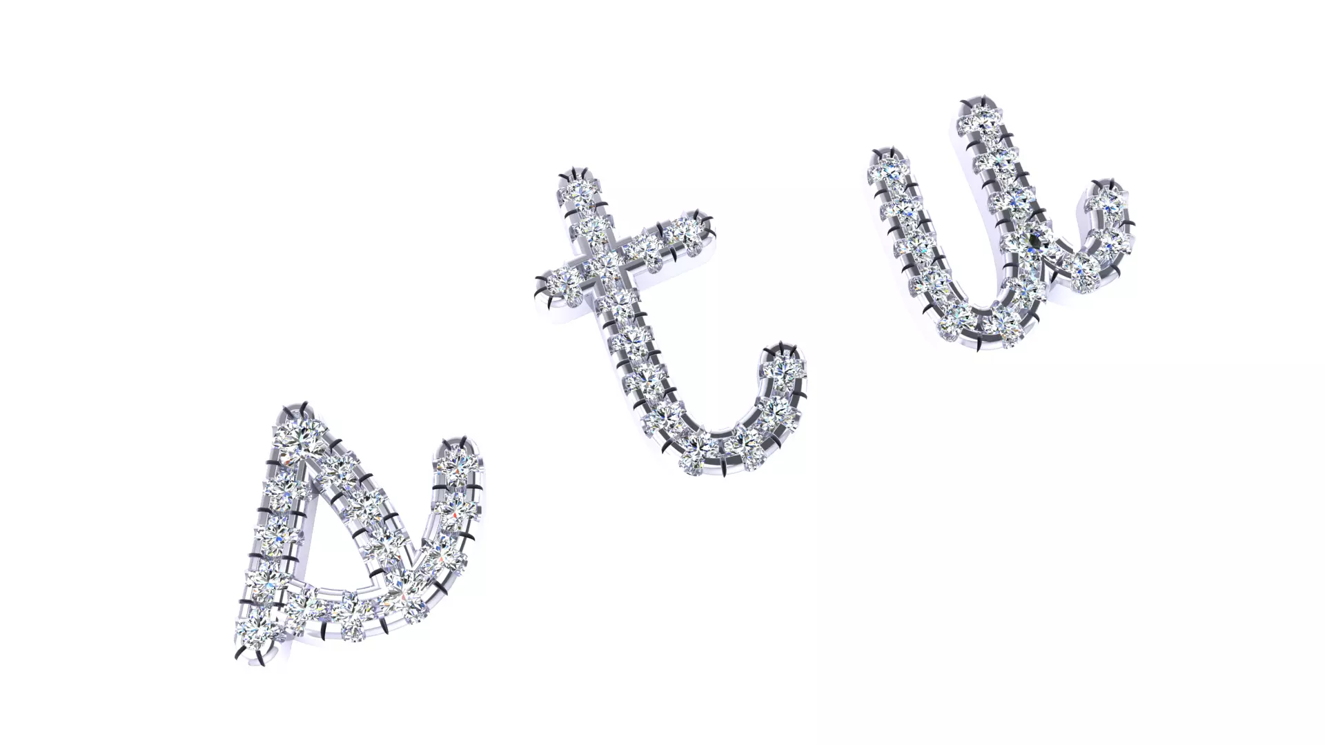 Luxury Diamond Script Alphabet 3D Jewelry Font Collection — view 2