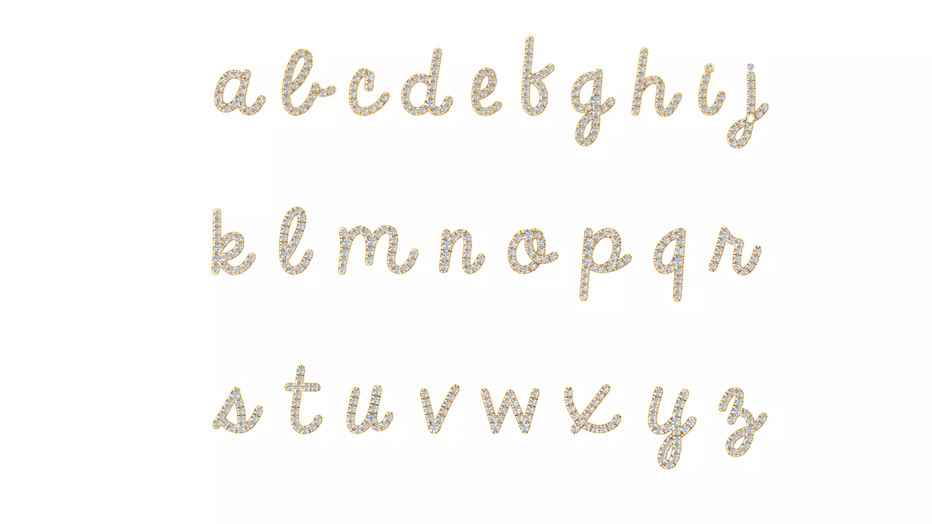 Luxury Diamond Script Alphabet 3D Jewelry Font Collection — view 4