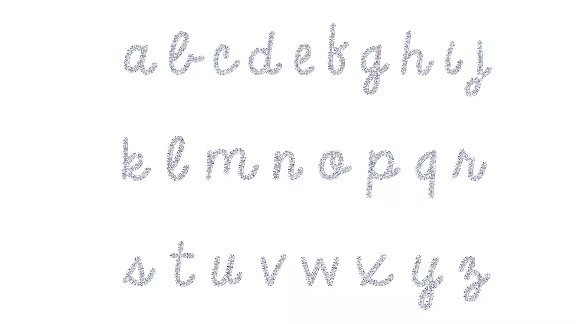 Luxury Diamond Script Alphabet 3D Jewelry Font Collection — view 8