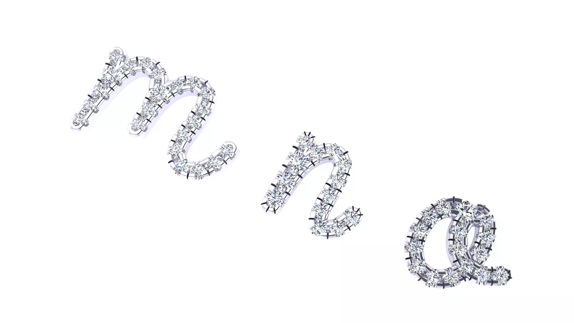 Luxury Diamond Script Alphabet 3D Jewelry Font Collection — view 6