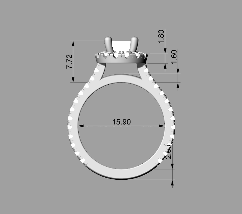 Classic Round Solitaire Diamond Ring 3D Model — view 3