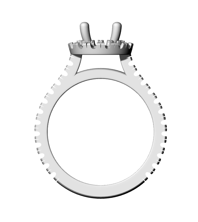 Classic Round Solitaire Diamond Ring 3D Model — view 7