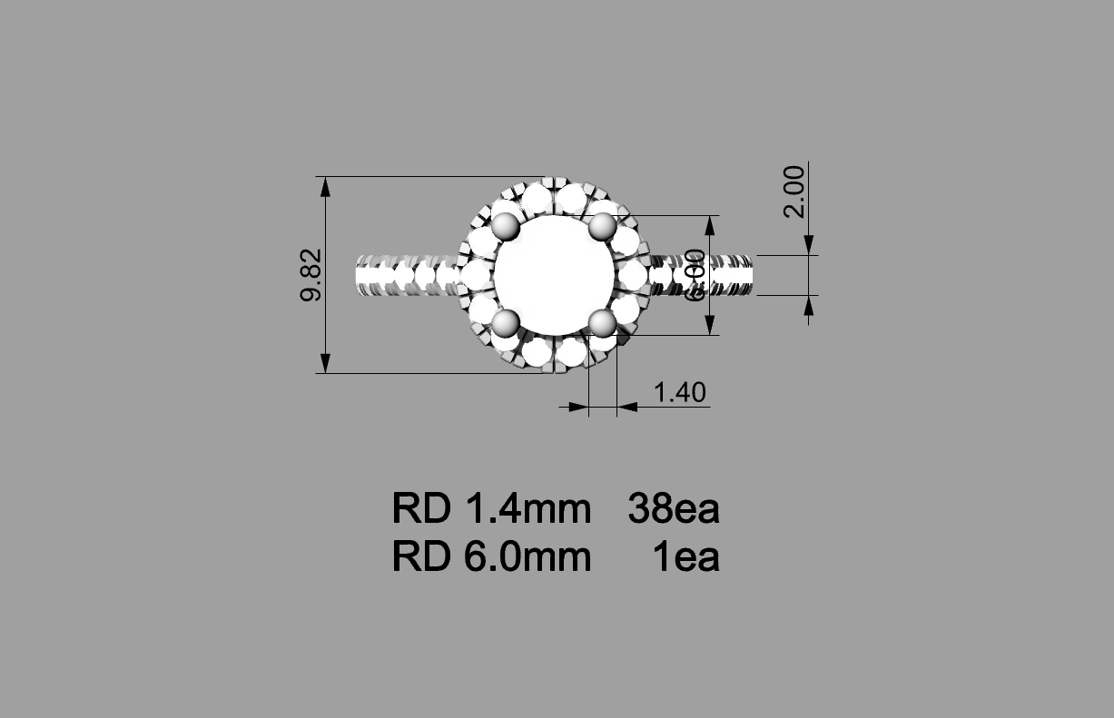 Classic Round Solitaire Diamond Ring 3D Model — view 2