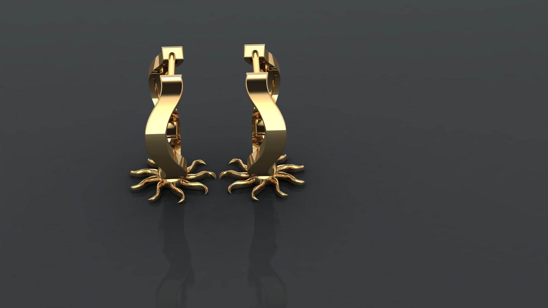 Elegant Octopus Dangle Earrings — view 2
