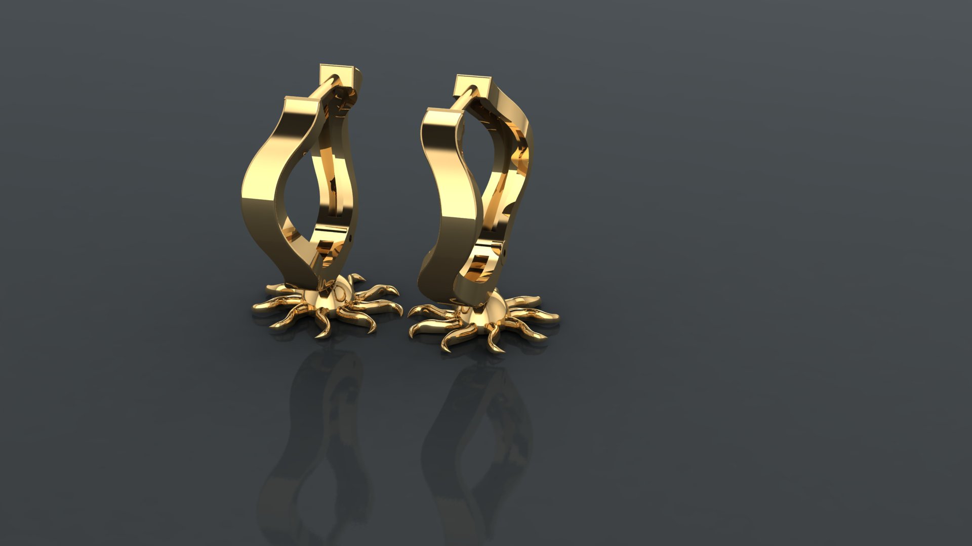 Elegant Octopus Dangle Earrings — view 4
