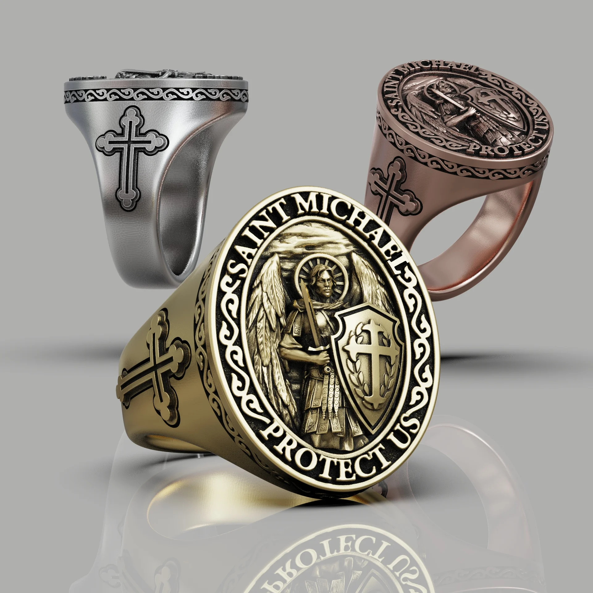 Saint Michael Archangel Signet Ring